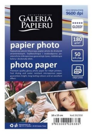 Fotopapír 10 x 15 cm, 180 g/m2, lesklý, 50 listů