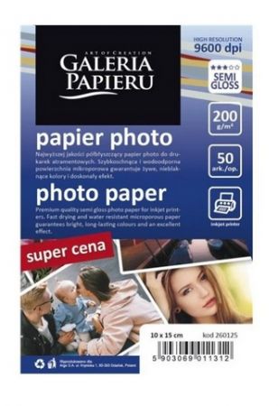 Fotopapír lesklý 200g 10X15 cm 50ks