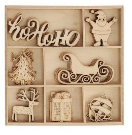 Dekorační dřevěné výřezy vánoční 35 ks