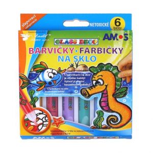 Barvy na sklo 6 ks/10,5 ml