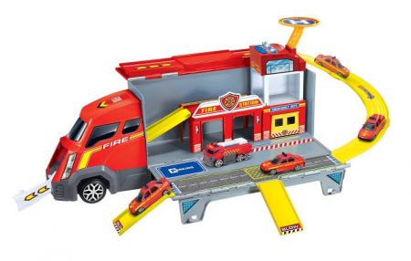 Kamion hasičská stanice rozkládací s efekty 46cm