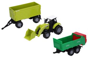 Traktor na setrvačník s efekty set s přívěsem 15 cm