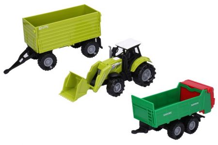Traktor na setrvačník s efekty set s přívěsem 15 cm
