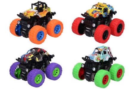 Auto terénní na setrvačník s graffiti 9 cm