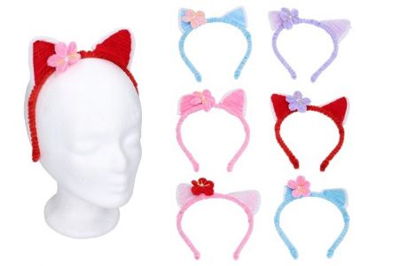 Set karneval - čelenka uši kočka MIX