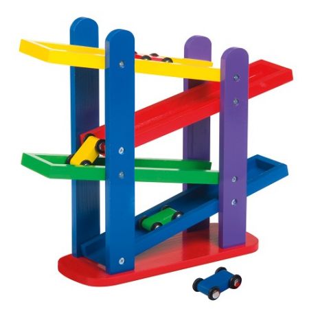 Autodráha dřevěná s autíčky 4ks