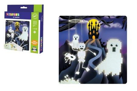 Zažehlovací korálky Duchové 1100ks plast v krabici 18x21x4cm