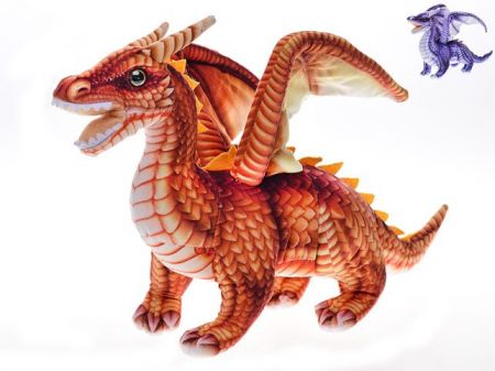 Drak plyšový 42cm stojící 2barvy 0m+