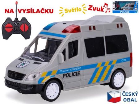 R/C auto policie CZ 17cm 27MHz plná funkce na baterie se světlem a zvukem v krabičce