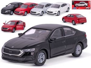 Welly Škoda Octavia IV 12cm kov zpětný chod 4barvy v krabičce
