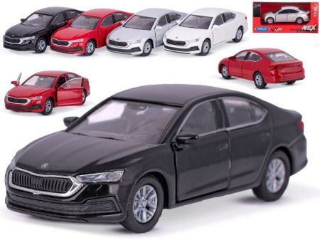 Welly Škoda Octavia IV 12cm kov zpětný chod 4barvy v krabičce