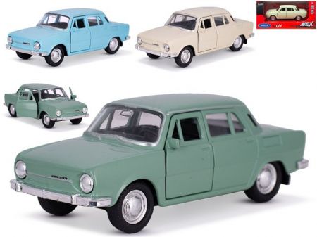 Welly Škoda 100 12cm kov zpětný chod 3barvy v krabičce