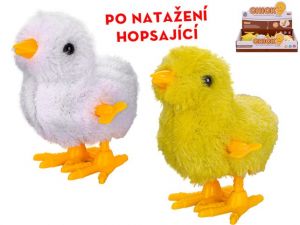 Kuřátko plyšové 9cm po natažení skákající 2barvy