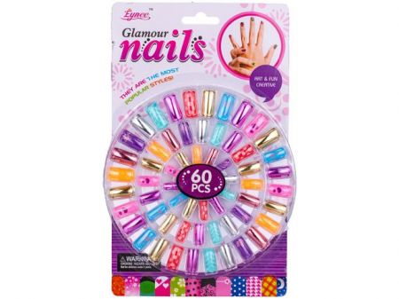 Sada nalepovacích nehtů 60ks na kartě