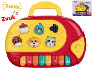 Pianko 21x17cm na baterie se světlem a zvukem 2barvy v krabičce