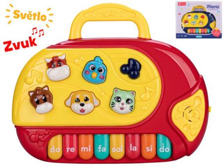 Pianko 21x17cm na baterie se světlem a zvukem 2barvy v krabičce