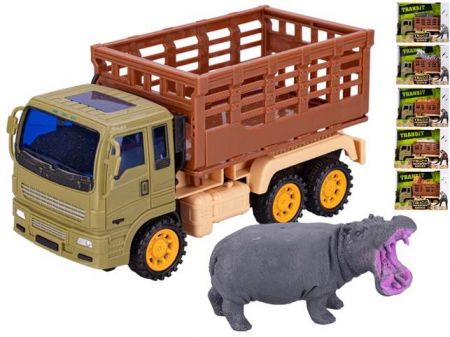 Auto nákladní 18,5cm na setrvačník se zvířátkem 10-11cm 6druhů v krabičce