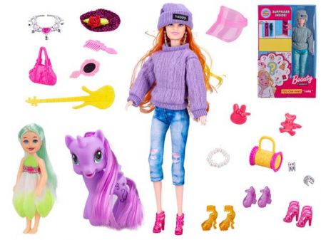 Panenka 29cm s překvapením s doplňky 2barvy v krabičce