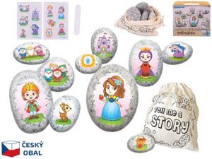 Sněhurka pohádková sada kamínků se samolepkou 10ks v krabičce