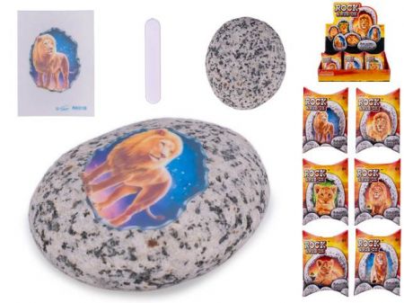 Kamínek se samolepkou zvířátka safari 6druhů v krabičce