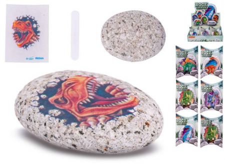 Kamínek se samolepkou dinosaura 6druhů v krabičce
