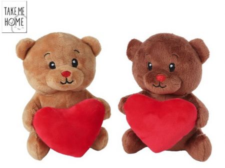 Take Me Home medvěd plyšový 15cm sedící se srdíčkem 2barvy 0m+