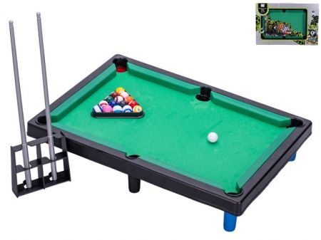 Kulečník 41,5x28,5cm s tágem 2ks a koulemi 16ks 2barvy v krabičce