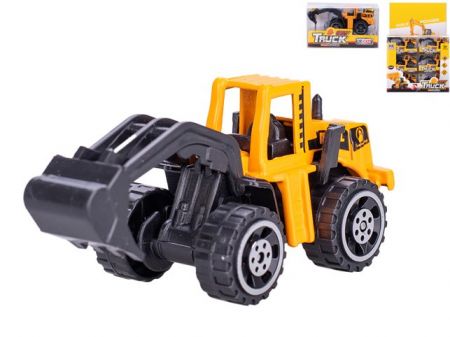 Vozidlo stavební 7cm kov volný chod 3druhy v krabičce