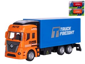 Auto nákladní kov 19,5cm 1:36 zpětný chod 3barvy v krabičce