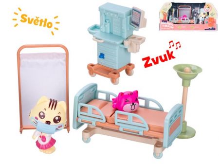 Sada zvířecí ordinace s doplňky na baterie se světlem a zvukem 6ks v krabičce