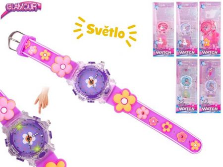 Glamour hodinky náramkové analogové dívčí na baterie se světlem 6druhů v krabičce