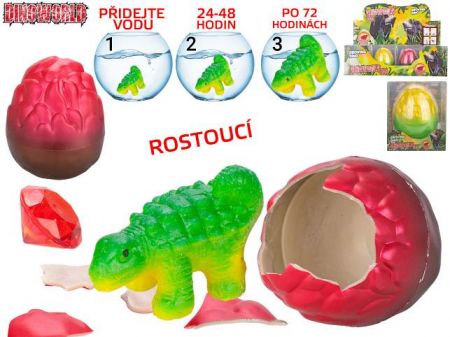 Dinoworld dinosaurus líhnoucí a rostoucí s drahokamem 6druhů 2barvy v krabičce