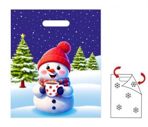 Taška mikulášská 30 x 36cm sněhulák LUMA