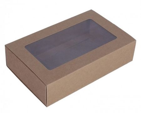 Krabička  skladaná natur s víčkem 13cm/21cm/5cm