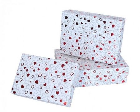 Dárková  krabička s motivem srdíček sada 3ks