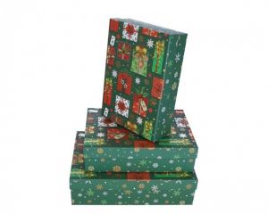 Dárkové krabice vánoční dárky sada 3 ks
