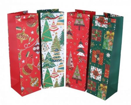 Dárková taška na láhev 38cm/11cm/11cm