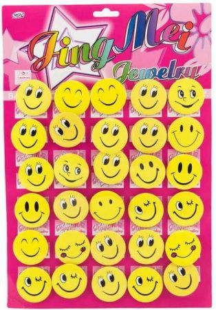 Odznak smile 4,5cm žlutý 30ks