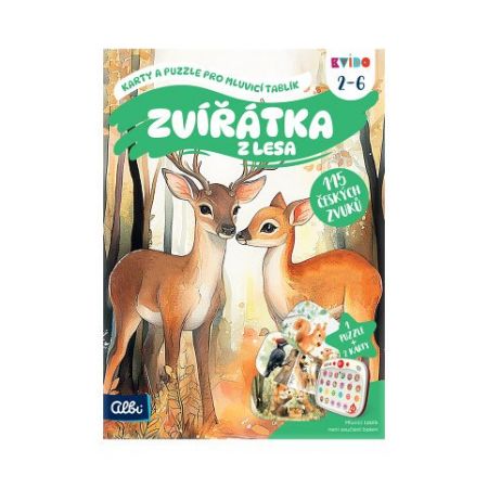 ALBI Kvído - Karty a puzzle pro mluvicí tablík: Zvířátka z lesa