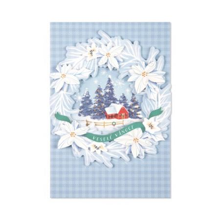 ALBI Zasněžená chaloupka na károvaném