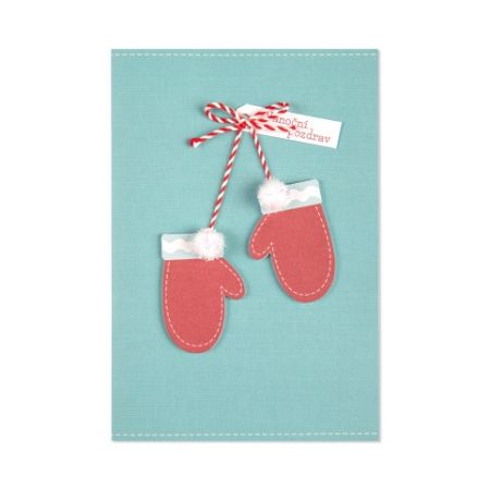 ALBI Červené rukavičky s bambulkami