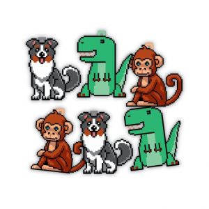 ALBI Dárková visačka 6 ks - Pixel zvířátka pro kluky