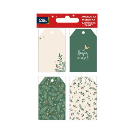ALBI Dárková visačka 12 ks - Vánoční větvičky