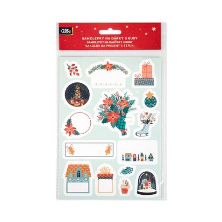 ALBI Samolepky na dárky 3 ks - Mintové Vánoce