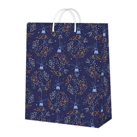 ALBI Dárková taška maxi - Modré vánoční ozdoby