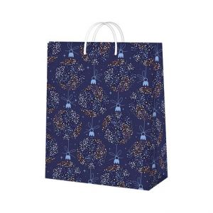 ALBI Dárková taška velká - Modré vánoční ozdoby