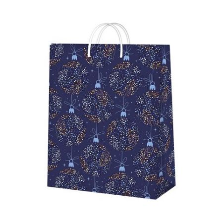 ALBI Dárková taška velká - Modré vánoční ozdoby