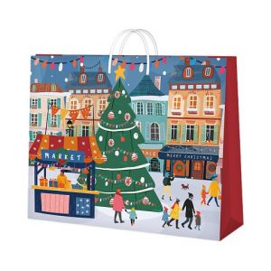ALBI Dárková taška horizontální maxi - Vánoční trhy