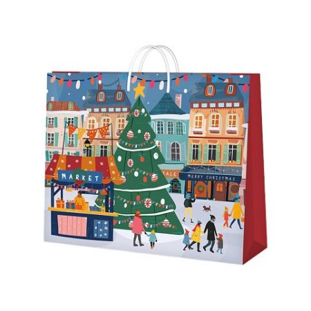 ALBI Dárková taška horizontální velká - Vánoční trhy