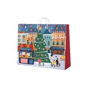 ALBI Dárková taška horizontální malá - Vánoční trhy